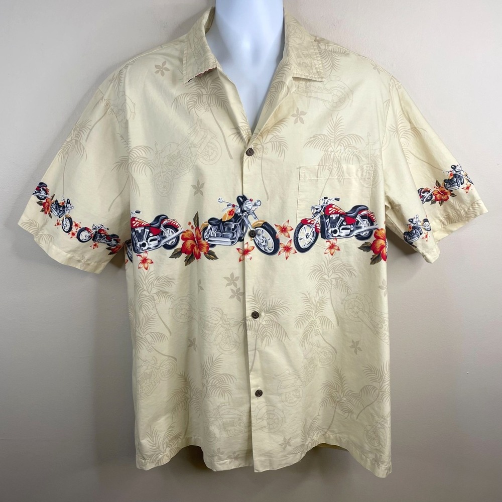 Vintage Pacific Legend Hawaiian Shirt Men XLarge Biker Motorcycle Tropical